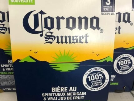 Palette de Corona Sunset 33cl – 1 920 bouteilles de bière légère et rafraîchissante, parfaite pour les événements estivaux ou les revendeurs. Le choix idéal pour un partage entre amis.